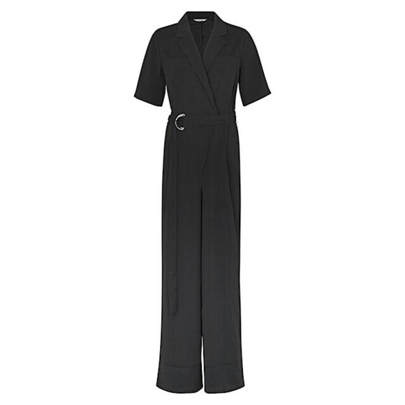 MbyM Women's Tori Short Sleeve Belted Jumpsuit In Black Size M $159 - Picture 9 of 9